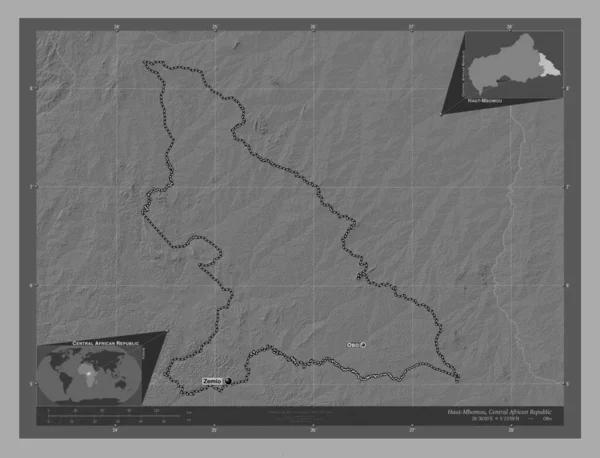 Haut Mbomou Prefectuur Van Centraal Afrikaanse Republiek Hoogteplattegrond Met Meren — Stockfoto