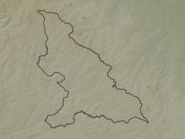 Haut Mbomou 中非共和国省 带有湖泊和河流的Wiki风格的高程图 — 图库照片