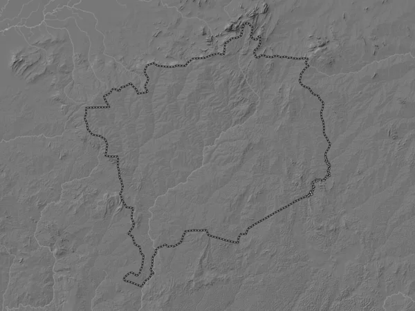 中央アフリカ共和国の県 オート コトト 湖や川と二階の標高マップ — ストック写真