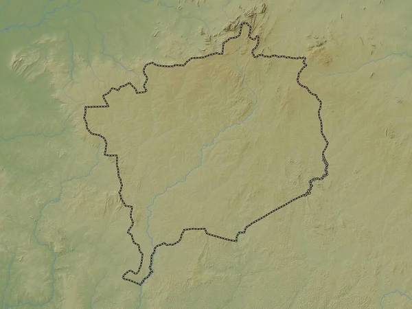 Haute Kotto Prefeitura República Centro Africana Mapa Elevação Colorido Com — Fotografia de Stock