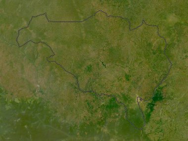 Ombella-M 'Poko, Orta Afrika Cumhuriyeti ili. Düşük çözünürlüklü uydu haritası