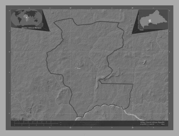 Kemo Präfektur Der Zentralafrikanischen Republik Karte Mit Seen Und Flüssen — Stockfoto