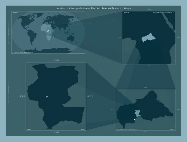 Кемо Префектура Центральноафриканської Республіки Діаграма Показує Розташування Регіону Мапах Великого — стокове фото