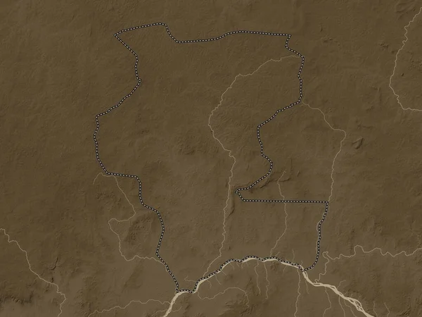 Kemo Prefecture Central African Republic Elevation Map Colored Sepia Tones — Stock Photo, Image