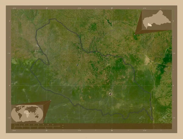 Lobaye Prefectura República Centroafricana Mapa Satelital Baja Resolución Ubicaciones Las — Foto de Stock