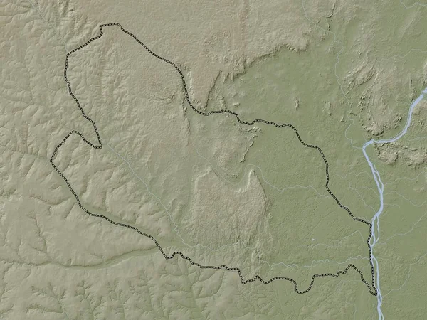 中非共和国洛巴耶省 带有湖泊和河流的Wiki风格的高程图 — 图库照片