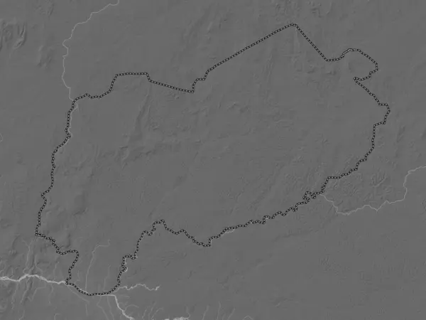 Mbomou Νομός Κεντροαφρικανικής Δημοκρατίας Υψόμετρο Γκρι Χάρτη Λίμνες Και Ποτάμια — Φωτογραφία Αρχείου