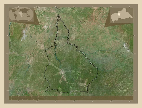 中央アフリカ共和国の経済県 ナナグレビジ 高解像度衛星地図 コーナー補助位置図 — ストック写真