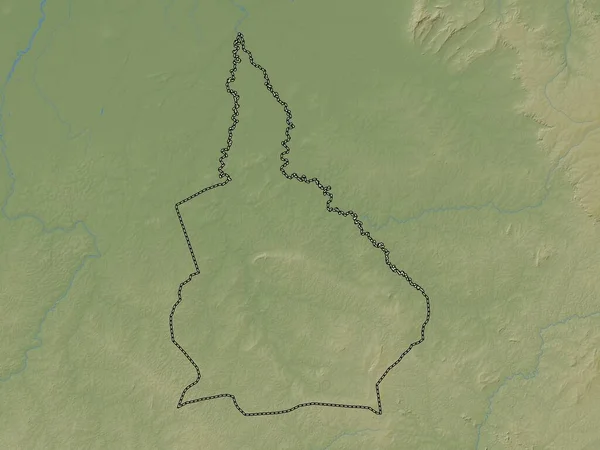 Nana Grebizi Ekonomiczna Prefektura Republiki Środkowoafrykańskiej Kolorowa Mapa Wzniesień Jeziorami — Zdjęcie stockowe