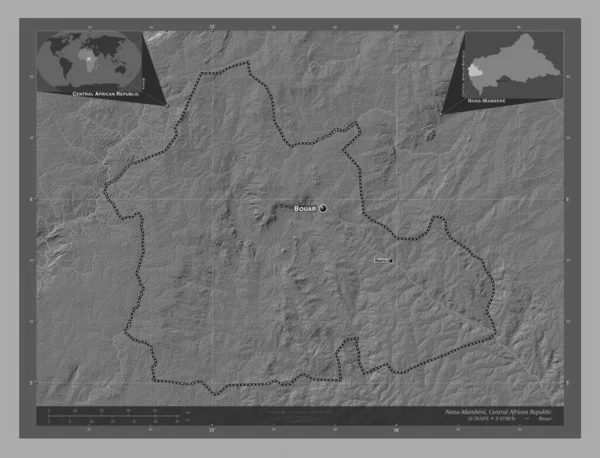 Нана Мамбере Префектура Центральноафриканской Республики Карта Рельефа Билевела Озерами Реками — стоковое фото