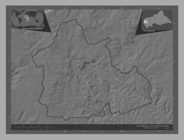 Nana Mambere Prefektur Den Sentralafrikanske Republikk Bilevel Høydekart Med Innsjøer – stockfoto