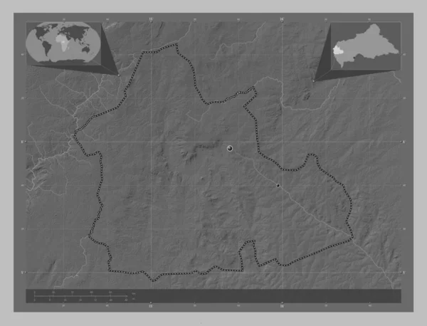 Nana Mambere Prefekturen Centralafrikanska Republiken Grayscale Höjdkarta Med Sjöar Och — Stockfoto