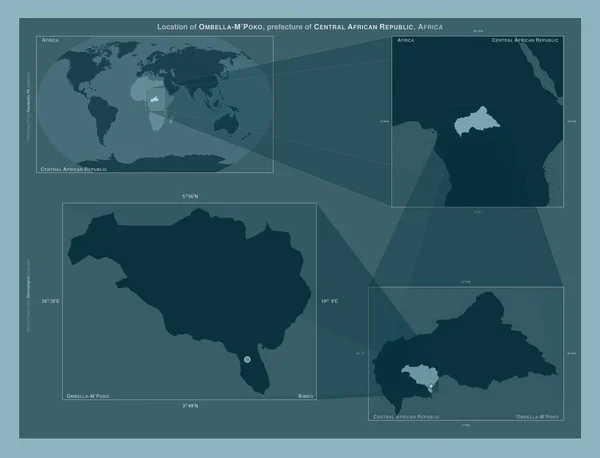 Ombella Poko Префектура Центральноафриканської Республіки Діаграма Показує Розташування Регіону Мапах — стокове фото