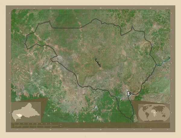 Ombella Poko Præfekturet Den Centralafrikanske Republik Satellitkort Høj Opløsning Hjørne - Stock-foto