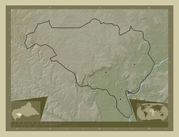 Ombella Poko Νομός Κεντρικής Αφρικανικής Δημοκρατίας Υψόμετρο Χάρτη Χρωματισμένο Στυλ — Φωτογραφία Αρχείου