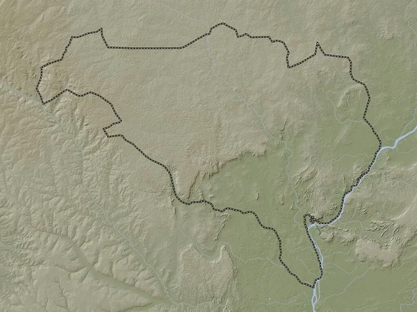 Ombella Poko Prefectura República Centroafricana Mapa Elevación Coloreado Estilo Wiki —  Fotos de Stock