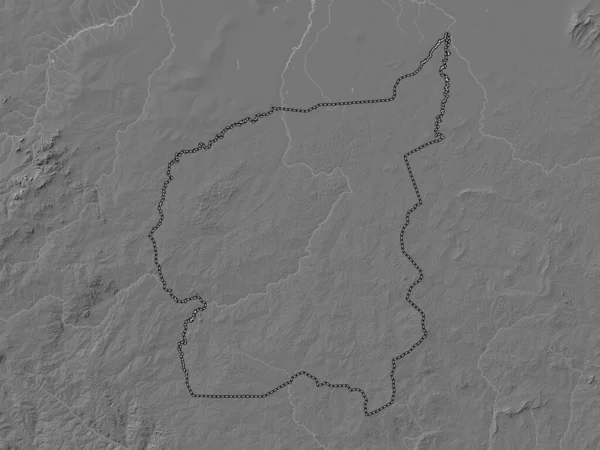 Ouham Prefektura Republiki Środkowoafrykańskiej Dwupoziomowa Mapa Wysokości Jeziorami Rzekami — Zdjęcie stockowe