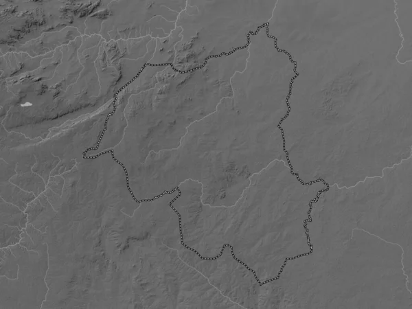 Ouham Pende Prefectura República Centroafricana Mapa Elevación Escala Grises Con — Foto de Stock
