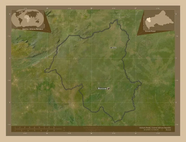 Ухам Пенде Префектура Центральноафриканської Республіки Супутникова Карта Низькою Роздільною Здатністю — стокове фото