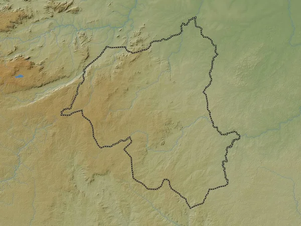 Ouham Pende Prefektura Republiki Środkowoafrykańskiej Kolorowa Mapa Wzniesień Jeziorami Rzekami — Zdjęcie stockowe