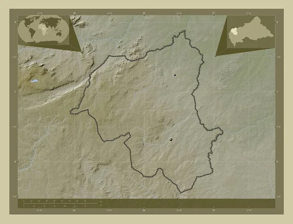Ouham Pende Prefettura Della Repubblica Centrafricana Mappa Elevazione Colorata Stile — Foto Stock