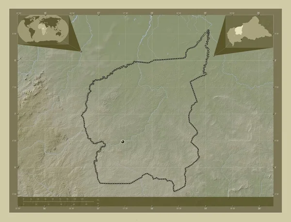 Ouham Prefektura Republiki Środkowoafrykańskiej Mapa Wzniesień Kolorowa Stylu Wiki Jeziorami — Zdjęcie stockowe