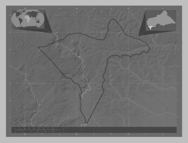 Sangha Mbaere Hospodářská Prefektura Středoafrické Republiky Výškové Mapy Jezery Řekami — Stock fotografie