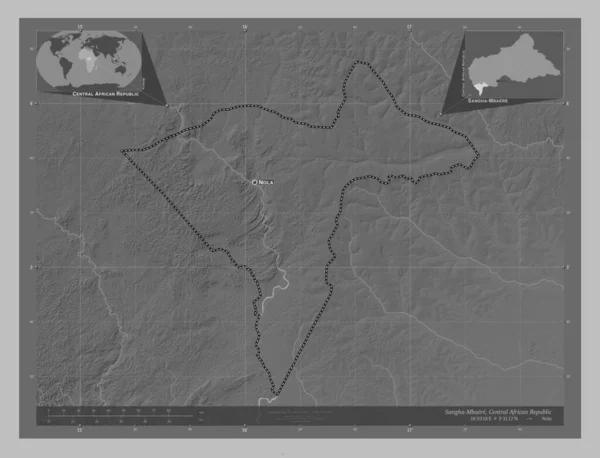 Sangha Mbaere Préfecture Économique République Centrafricaine Carte Altitude Niveaux Gris — Photo