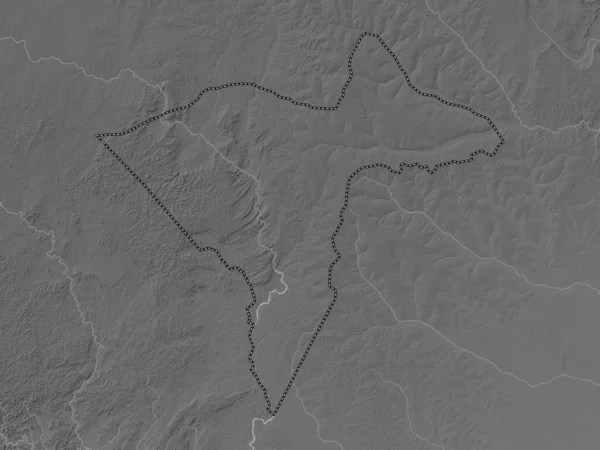 Sangha Mbaere 中非共和国经济特区 带有湖泊和河流的灰度高程图 — 图库照片