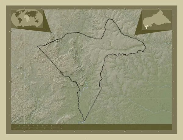 Sangha Mbaere Hospodářská Prefektura Středoafrické Republiky Zdvihová Mapa Zbarvená Stylu — Stock fotografie