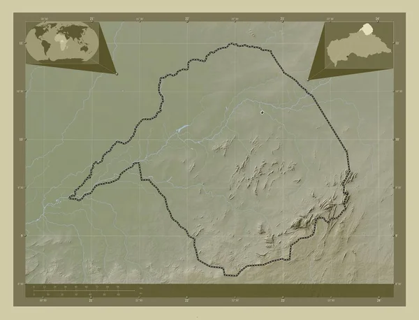 Вакага Префектура Центральноафриканської Республіки Висота Карти Забарвлена Вікі Стилі Озерами — стокове фото