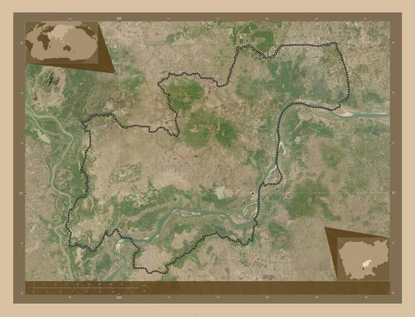 Кампонг Чам Провінція Камбоджа Супутникова Карта Низькою Роздільною Здатністю Розташування — стокове фото