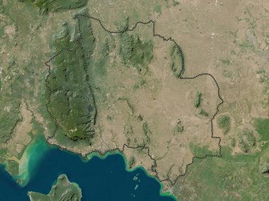 Kampot, Kamboçya vilayeti. Düşük çözünürlüklü uydu haritası