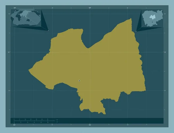 Кампонгтум Провинция Камбоджа Твердая Форма Цвета Вспомогательные Карты Расположения Углов — стоковое фото