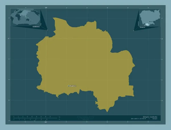 Кампот Провінція Камбоджа Твердий Колір Місця Розташування Назви Великих Міст — стокове фото