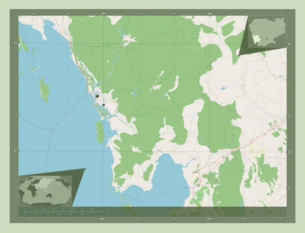 Kaoh Kong Provinz Kambodscha Open Street Map Standorte Der Wichtigsten — Stockfoto