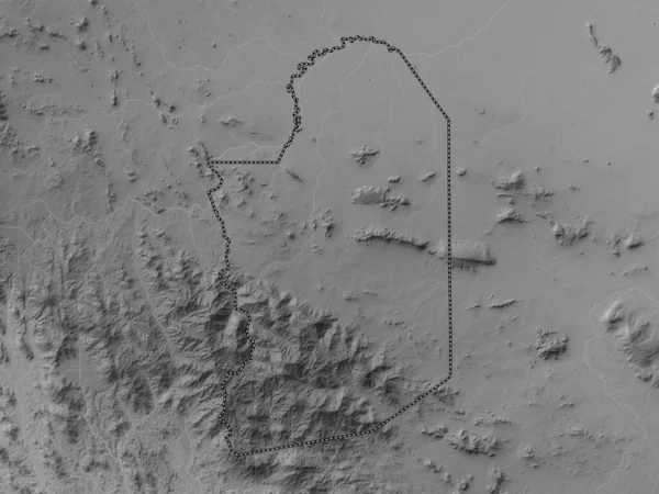 Krong Pailin Gmina Kambodży Mapa Wzniesień Skali Szarości Jeziorami Rzekami — Zdjęcie stockowe