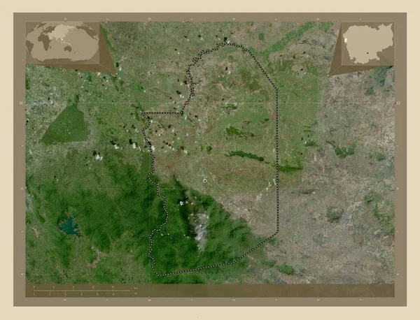 Krong Pailin 柬埔寨市 高分辨率卫星地图 角辅助位置图 — 图库照片