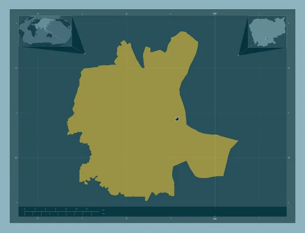 Πνομ Πενχ Δήμος Καμπότζης Ατόφιο Χρώμα Γωνιακοί Χάρτες Βοηθητικής Θέσης — Φωτογραφία Αρχείου
