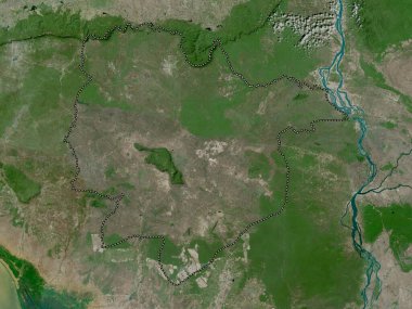 Preah Vihear, Kamboçya vilayeti. Yüksek çözünürlüklü uydu haritası