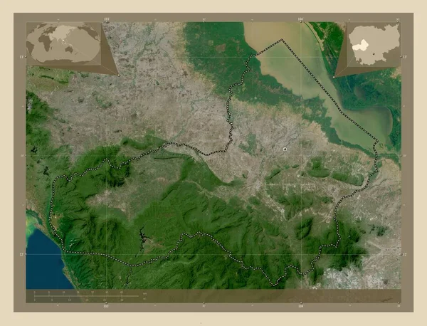 Pouthisat Provincia Camboya Mapa Satelital Alta Resolución Ubicaciones Las Principales —  Fotos de Stock