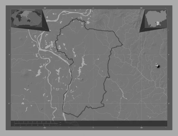 Prey Veng Επαρχία Της Καμπότζης Bilevel Υψομετρικός Χάρτης Λίμνες Και — Φωτογραφία Αρχείου