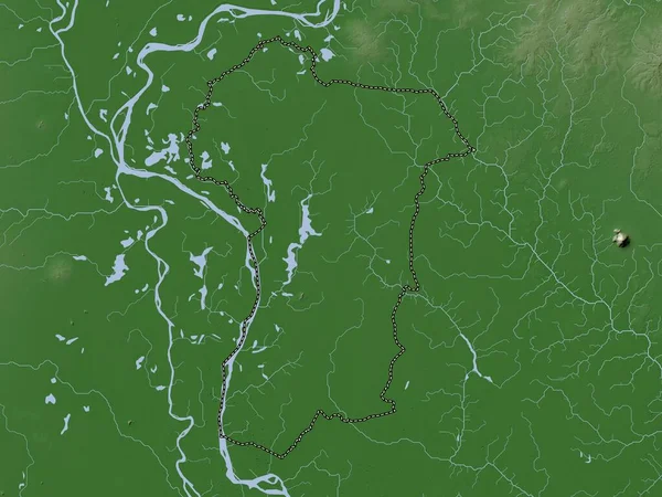Prey Veng Provincia Camboya Mapa Elevación Coloreado Estilo Wiki Con —  Fotos de Stock