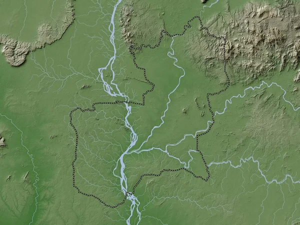 Steung Treng Επαρχία Της Καμπότζης Υψόμετρο Χάρτη Χρωματισμένο Wiki Στυλ — Φωτογραφία Αρχείου