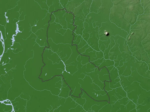 Svay Rieng Provincia Camboya Mapa Elevación Coloreado Estilo Wiki Con —  Fotos de Stock