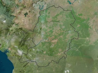 Merkez, Kamerun bölgesi. Yüksek çözünürlüklü uydu haritası