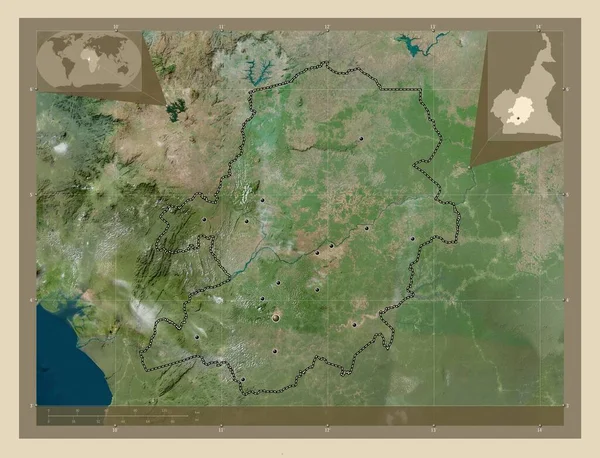 Centrum Regio Kameroen Satellietkaart Met Hoge Resolutie Locaties Van Grote — Stockfoto