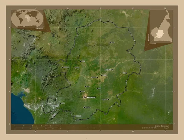 카메룬 지역의 해상도 지역의 도시들의 위치와 Corner Auxiliary Location — 스톡 사진