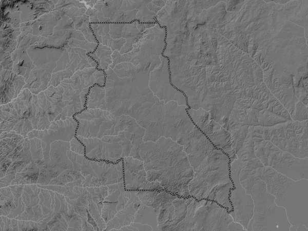 Leste Região Dos Camarões Bilevel Mapa Elevação Com Lagos Rios — Fotografia de Stock