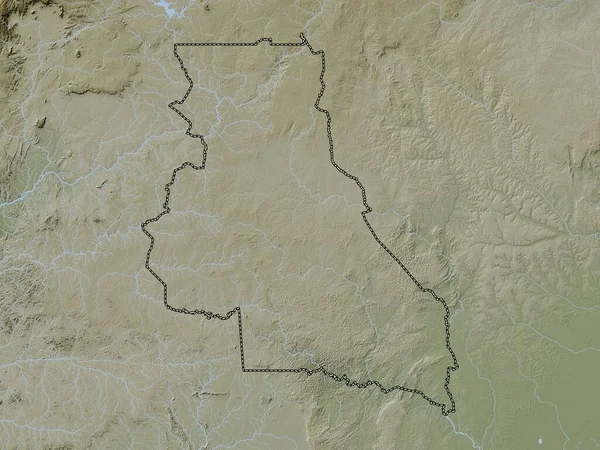 Este Región Camerún Mapa Elevación Coloreado Estilo Wiki Con Lagos — Foto de Stock